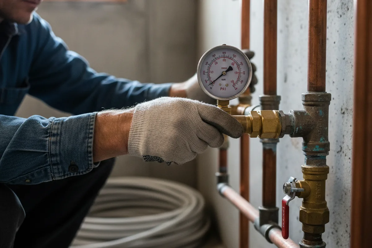 Pressure testing a repaired line during Water Line Repair in Melber