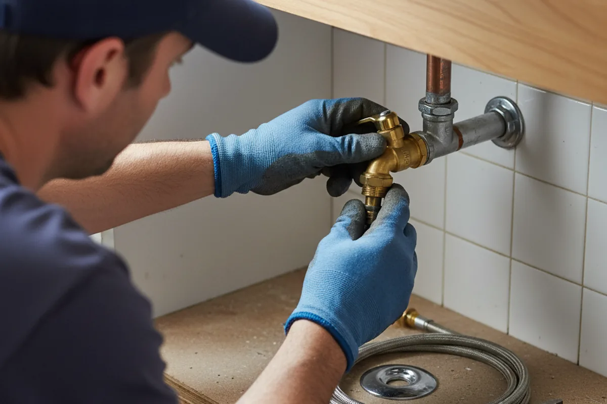 Shutoff valve and fitting work during Emergency Plumbing in Melber